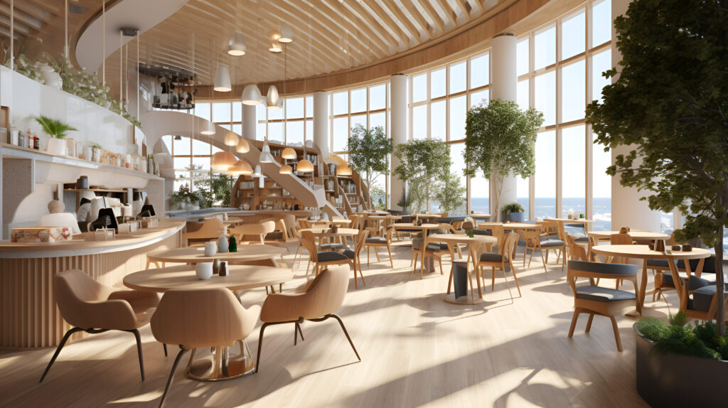 Interior of modern cafe Generative AI